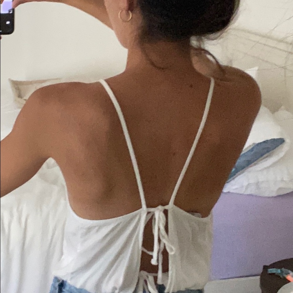 White Flowy Top